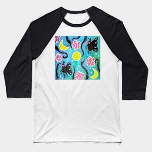 Floral mothman Baseball T-Shirt